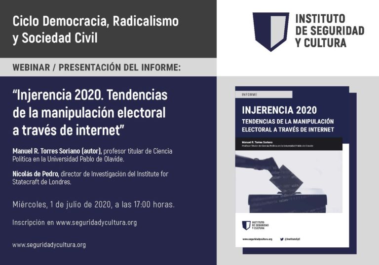 Webinar/presentación del informe ‘Injerencia 2020. Tendencias en la manipulación electoral de internet’